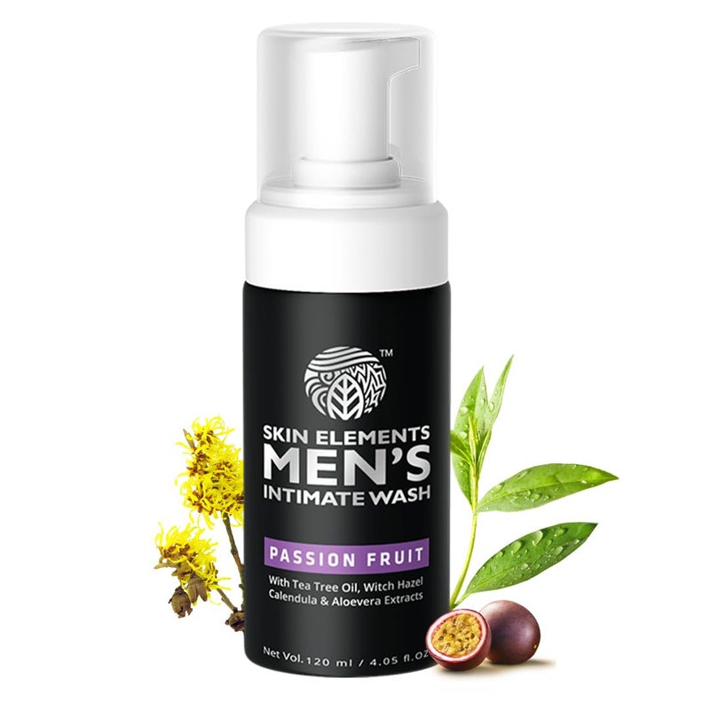 Skin Elements Intimate Wash for Men with Passion Fruit (4.05 Fl Oz) | pH Balanced Foaming Intimate Wash | Prevents Itching, Irritation & Bad Odor | - Image 1